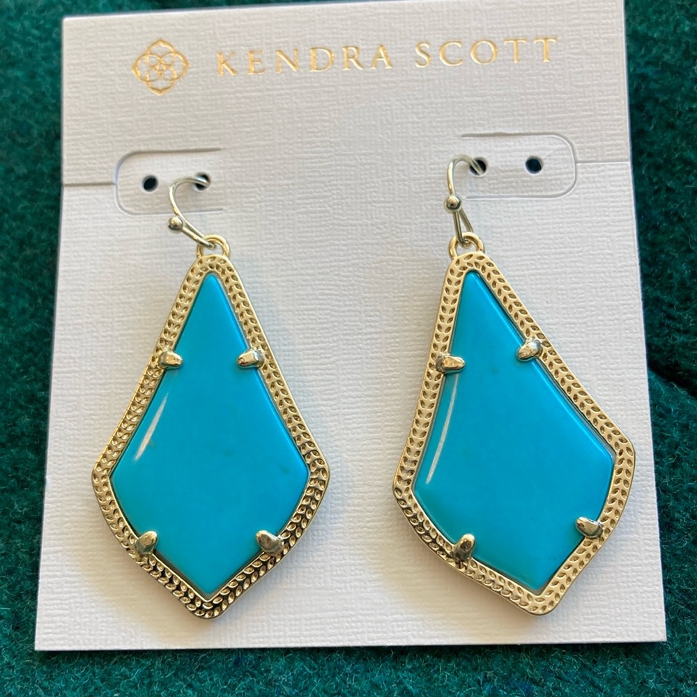 Turquoise Alex Earrings in Gold Frames Kendra Scott
